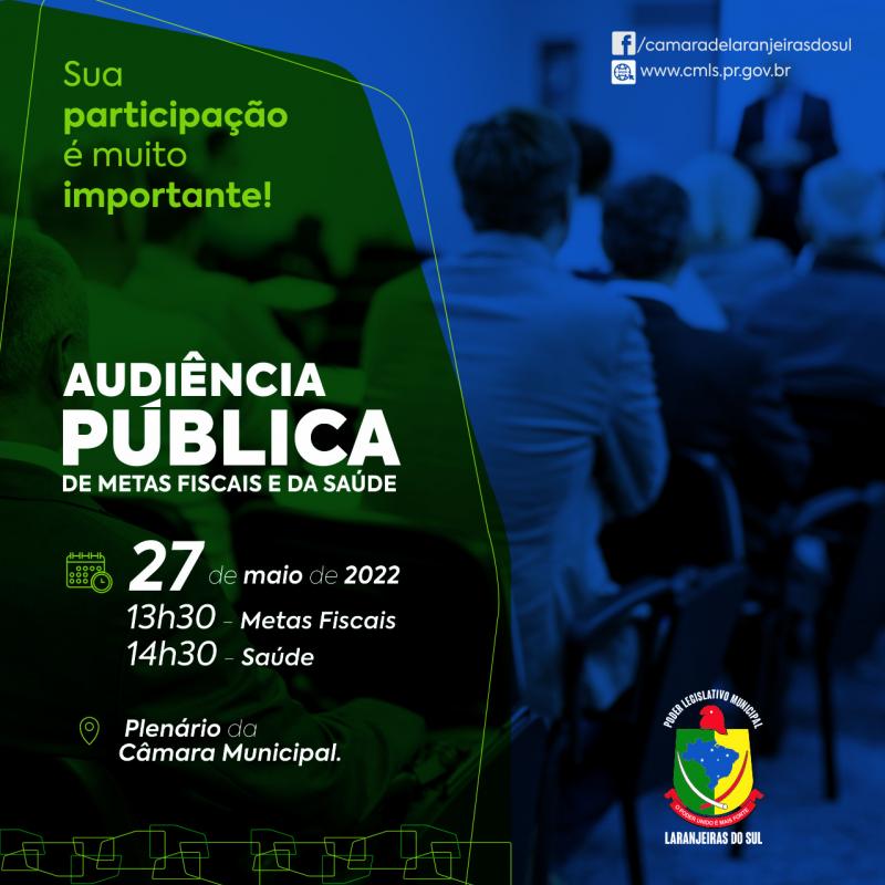 Prefeitura de Laranjeiras do Sul realizará prestação de contas da Saúde e das Finanças no dia 27